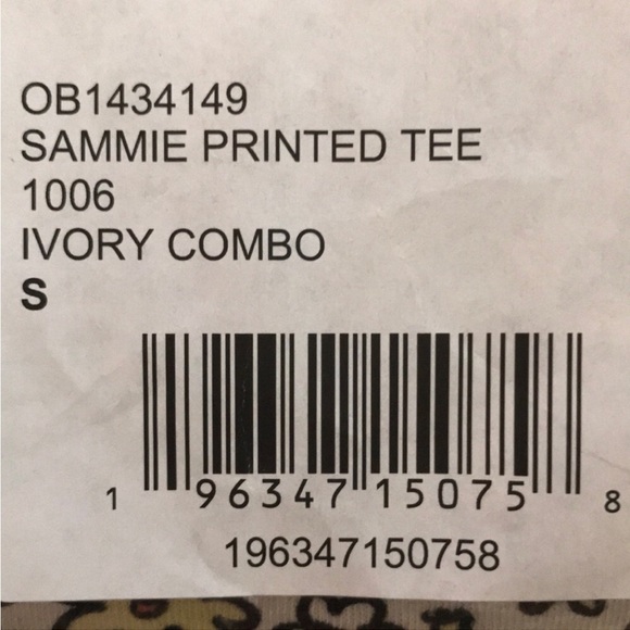 Free People Sammie Size Small Printed Tee in Ivory Combo New with Tag - Picture 4 of 6